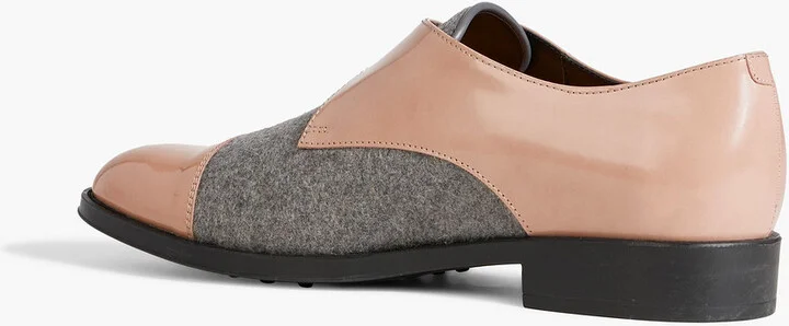 Buckled felt and patent-leather brogues - Image 3