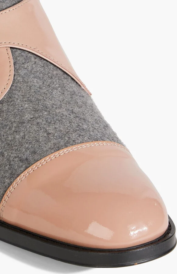 Buckled felt and patent-leather brogues - Image 4
