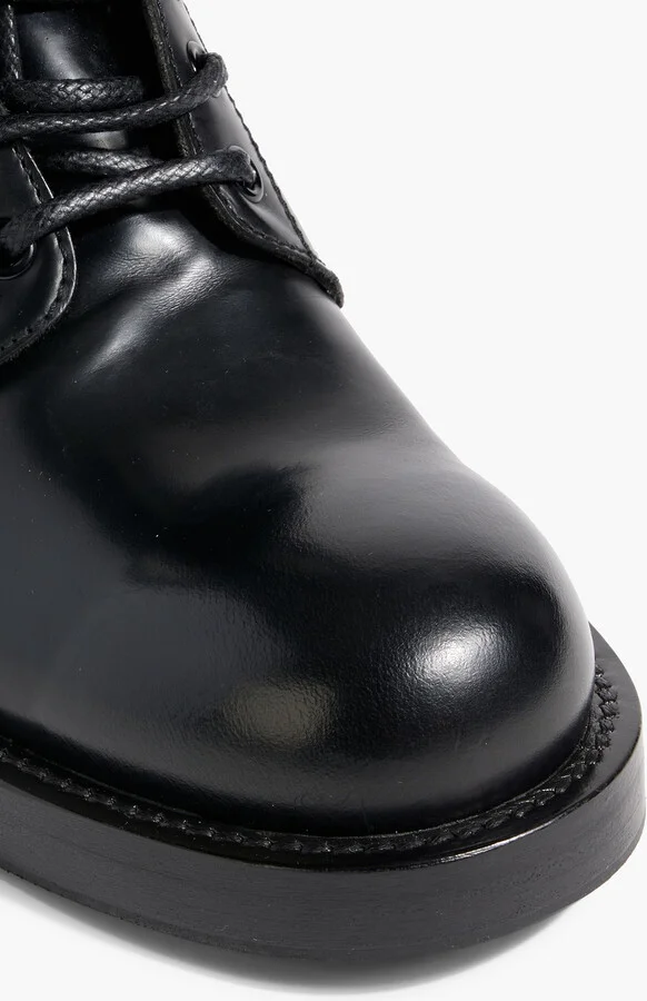 Buckled glossed-leather combat boots - Image 4