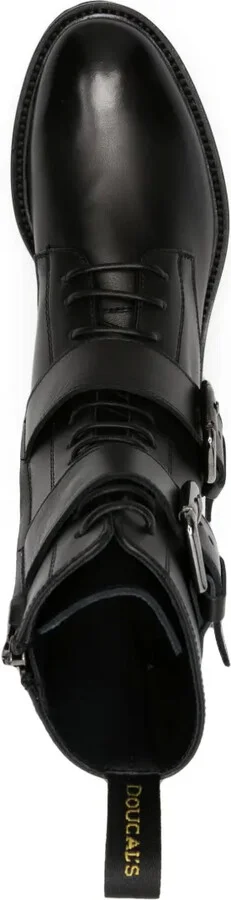 Buckled Lace-Up Leather Boots - Image 4