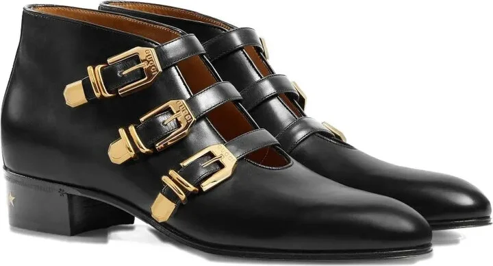 Buckled Leather Ankle Boots - Image 2