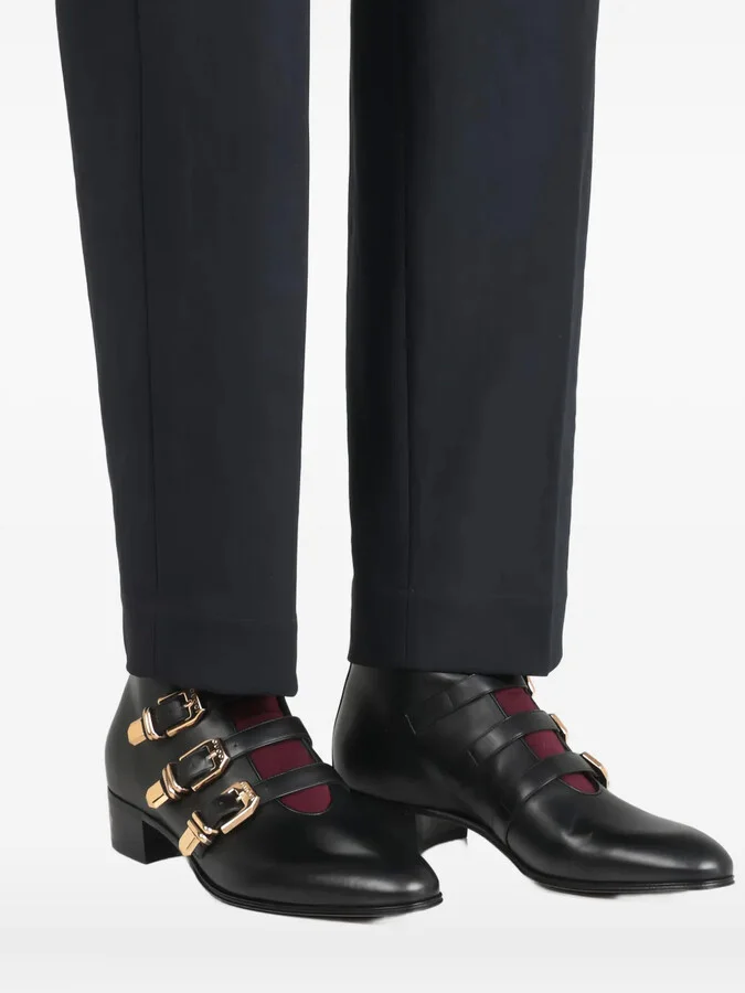 Buckled Leather Ankle Boots - Image 5