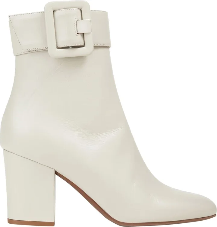 Buckled Leather Ankle Boots