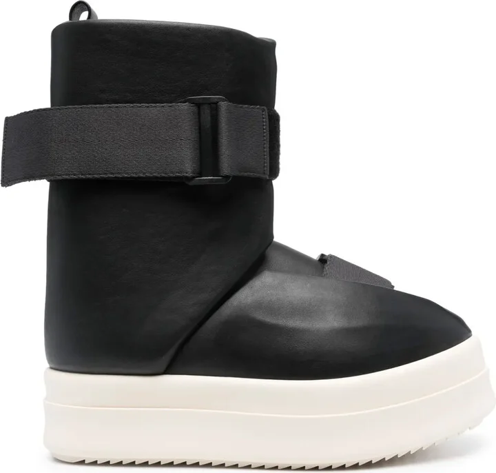 Buckled Leather Ankle Boots