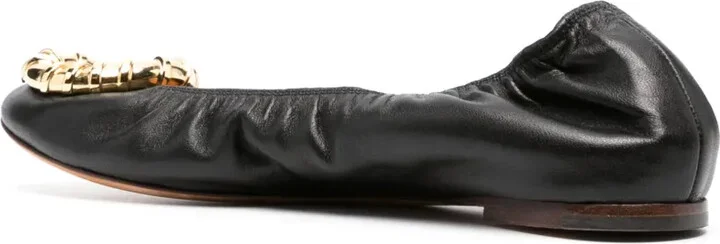 Buckled Leather Ballerina Shoes - Image 3