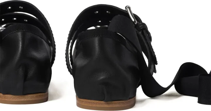 Buckled Leather Ballerina Shoes - Image 3