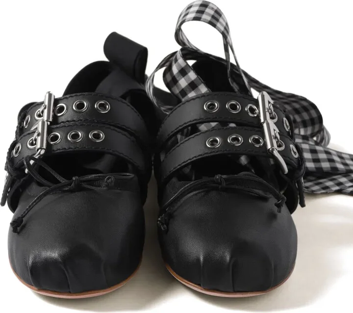 Buckled Leather Ballerina Shoes - Image 4