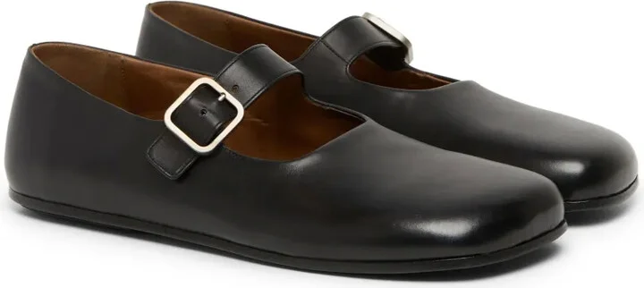 Buckled Leather Ballerina Shoes - Image 2