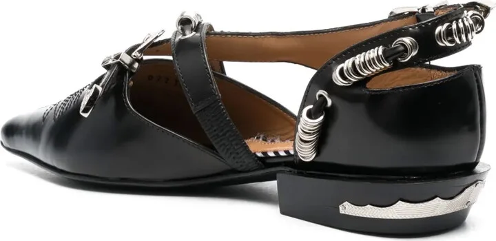 Buckled Leather Ballerina Shoes - Image 3