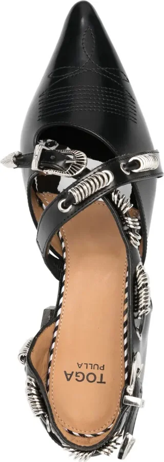 Buckled Leather Ballerina Shoes - Image 4