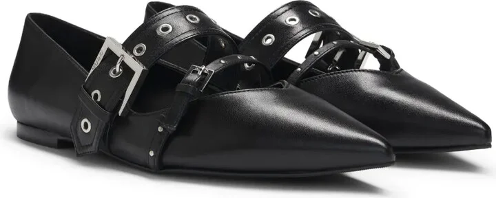 Buckled Leather Ballet Flats - Image 2