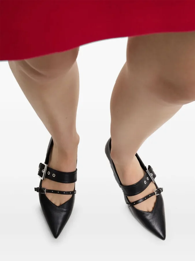 Buckled Leather Ballet Flats - Image 5