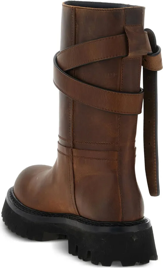Buckled Leather Boots - Image 4