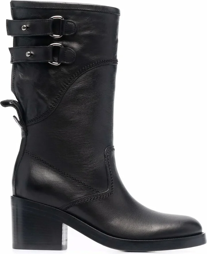 Buckled Leather Boots