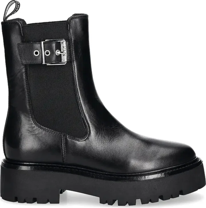 Buckled Leather Chelsea Boots
