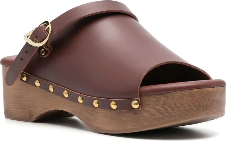 Buckled Leather Clogs - Image 2