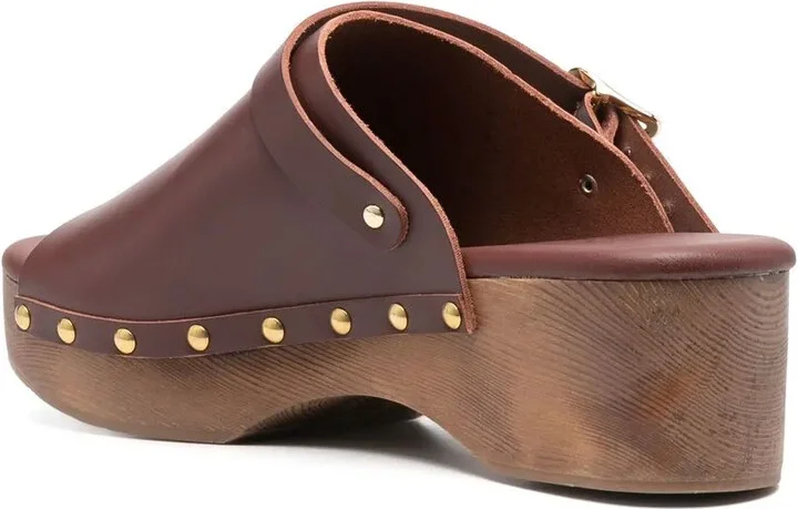 Buckled Leather Clogs - Image 3