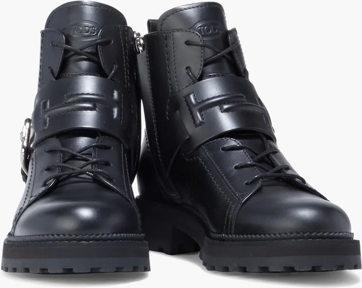 Buckled leather combat boots - Image 2