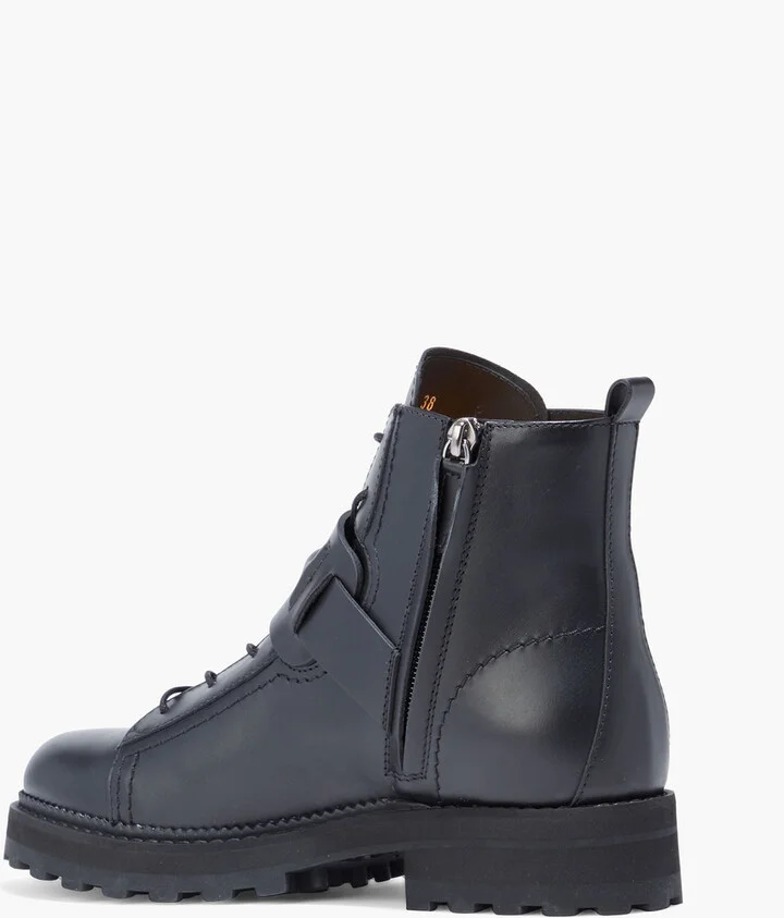 Buckled leather combat boots - Image 3