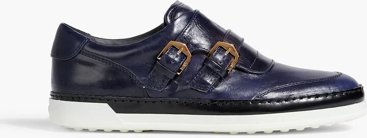 Buckled leather loafers