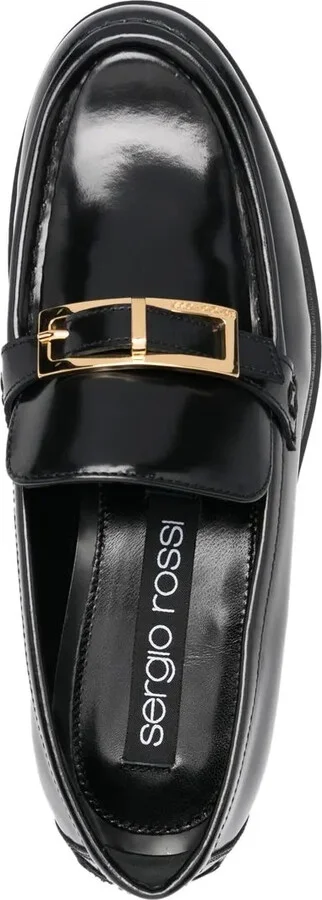 Buckled Leather Moccasin Loafers - Image 4