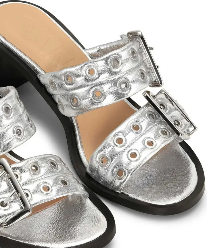 Buckled Leather Mules - Image 2