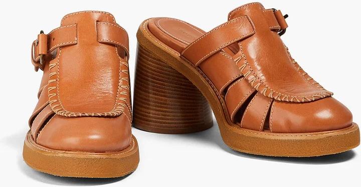 Buckled leather mules - Image 2