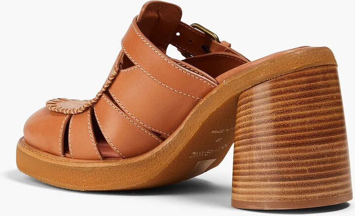 Buckled leather mules - Image 3