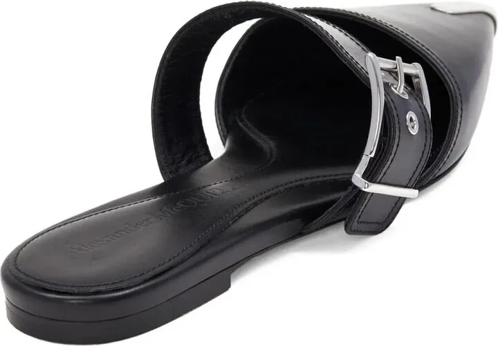 Buckled Leather Mules - Image 3