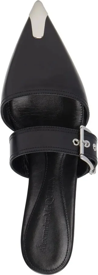 Buckled Leather Mules - Image 4