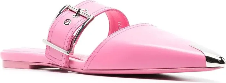 Buckled Leather Mules - Image 2