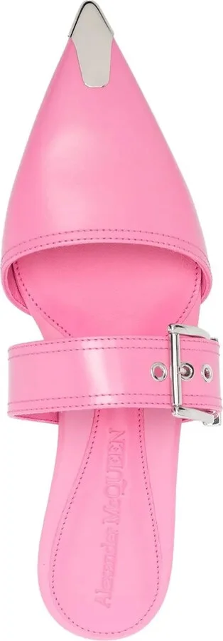 Buckled Leather Mules - Image 4