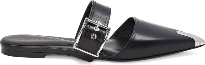 Buckled Leather Mules