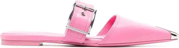 Buckled Leather Mules