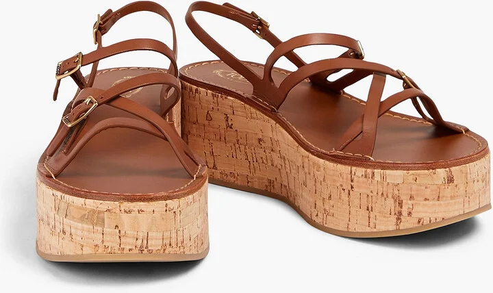 Buckled leather platform sandals - Image 2