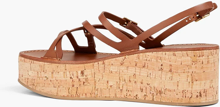 Buckled leather platform sandals - Image 3