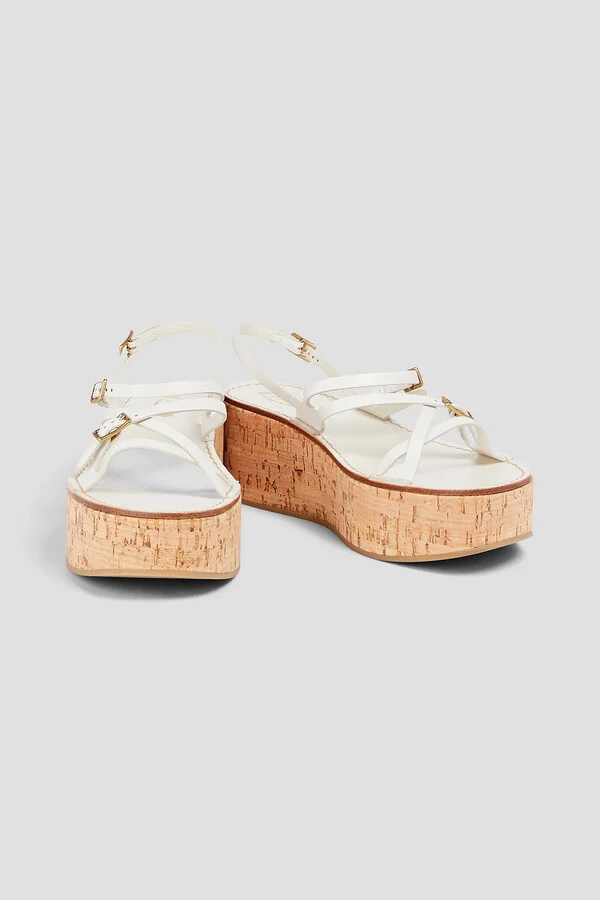 Buckled leather platform sandals - Image 5