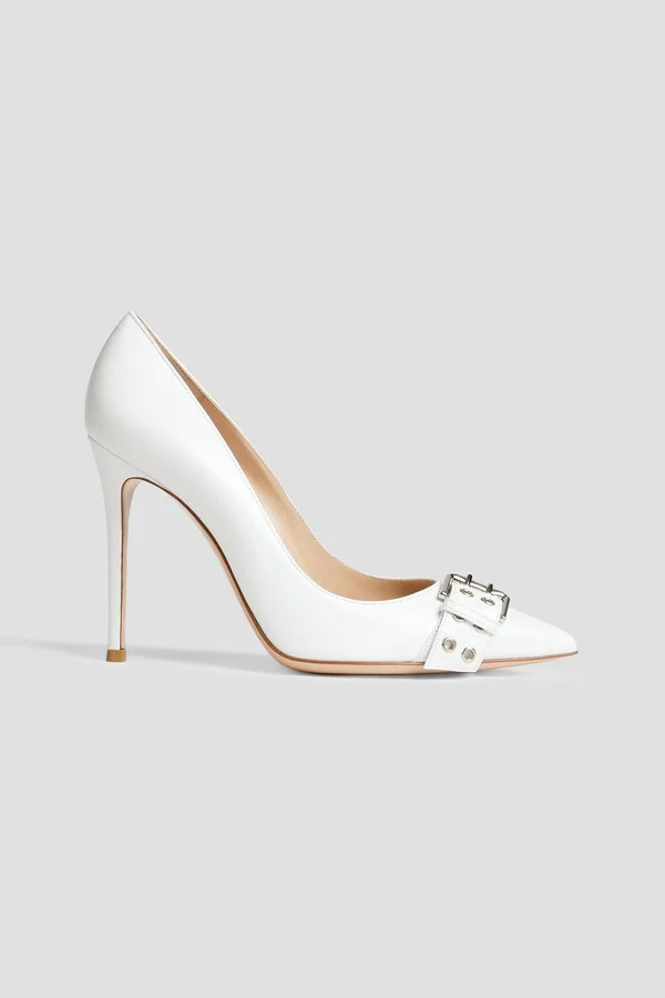 Buckled leather pumps