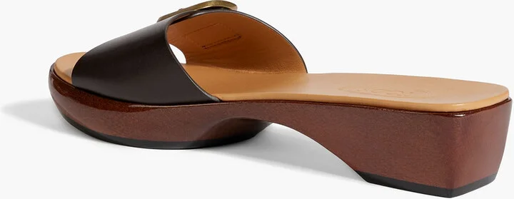 Buckled leather slides - Image 3