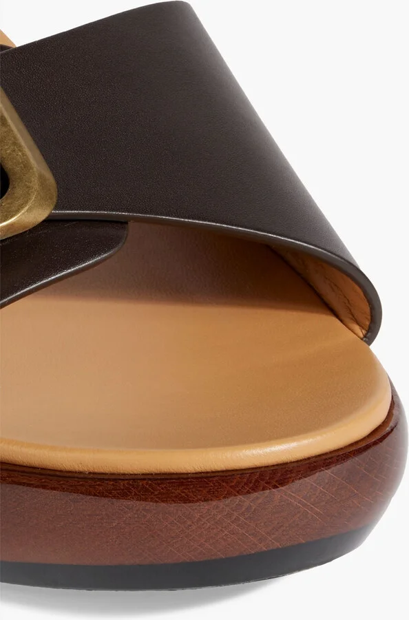 Buckled leather slides - Image 4