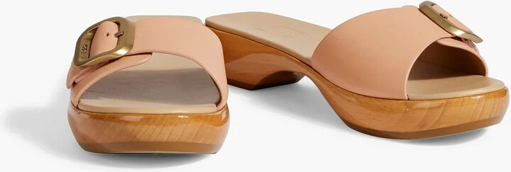 Buckled leather slides - Image 2