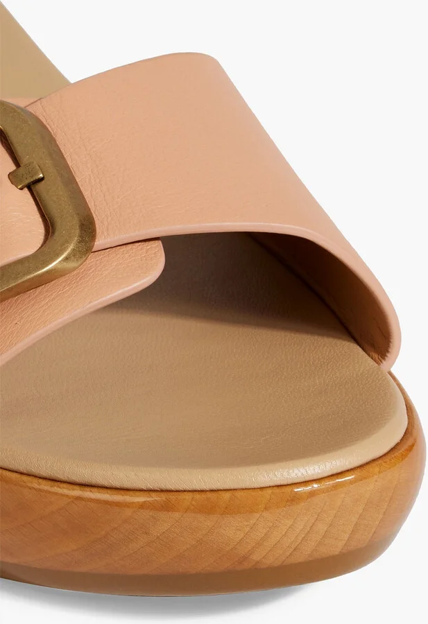 Buckled leather slides - Image 4
