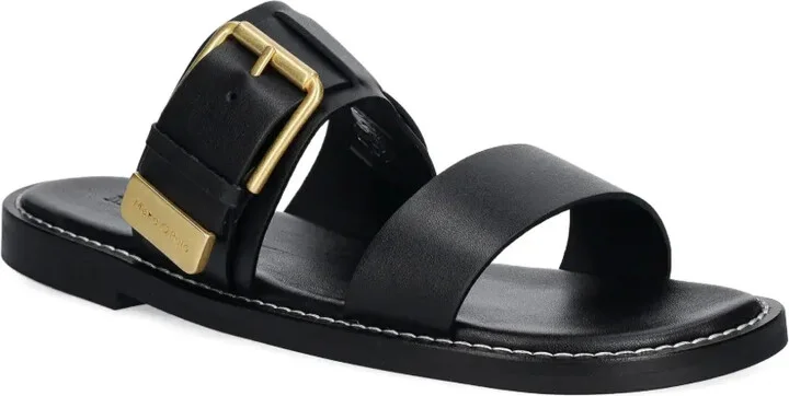 Buckled Leather Slides - Image 2