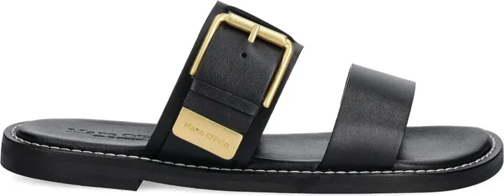 Buckled Leather Slides