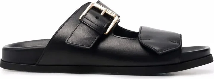 Buckled Leather Slides
