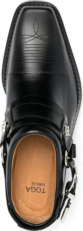 Buckled Leather Slip-On Boots - Image 4