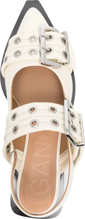 Buckled Pointed-Toe Ballerina Shoes - Image 4