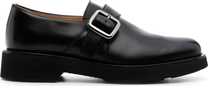 Buckled Polished-Leather Loafers