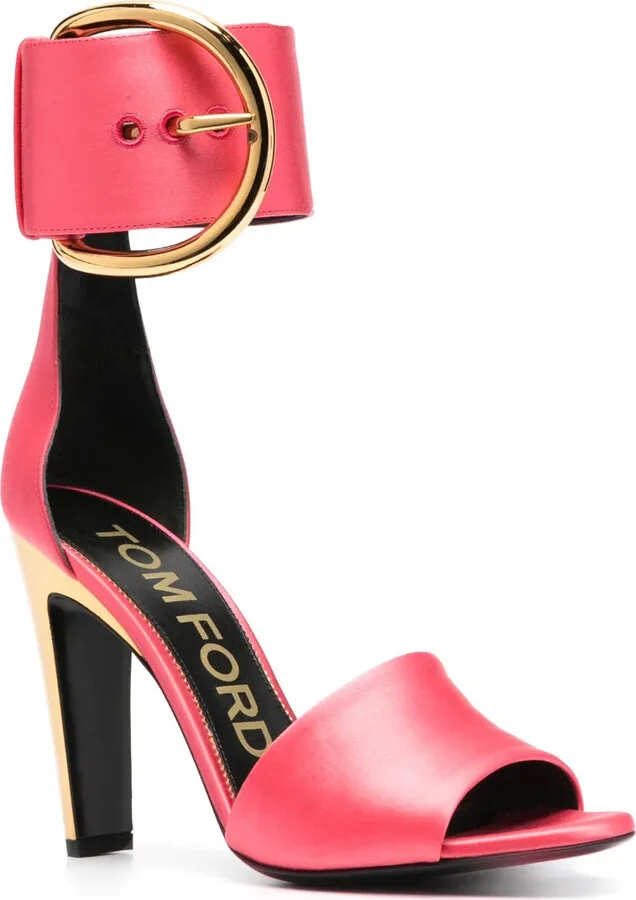 Buckled Satin 105mm Sandals - Image 2