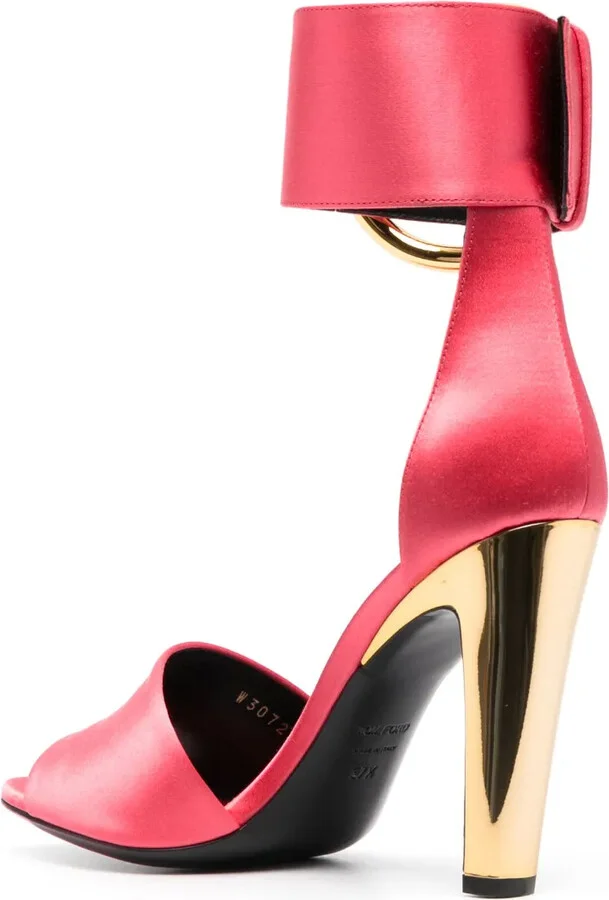 Buckled Satin 105mm Sandals - Image 3